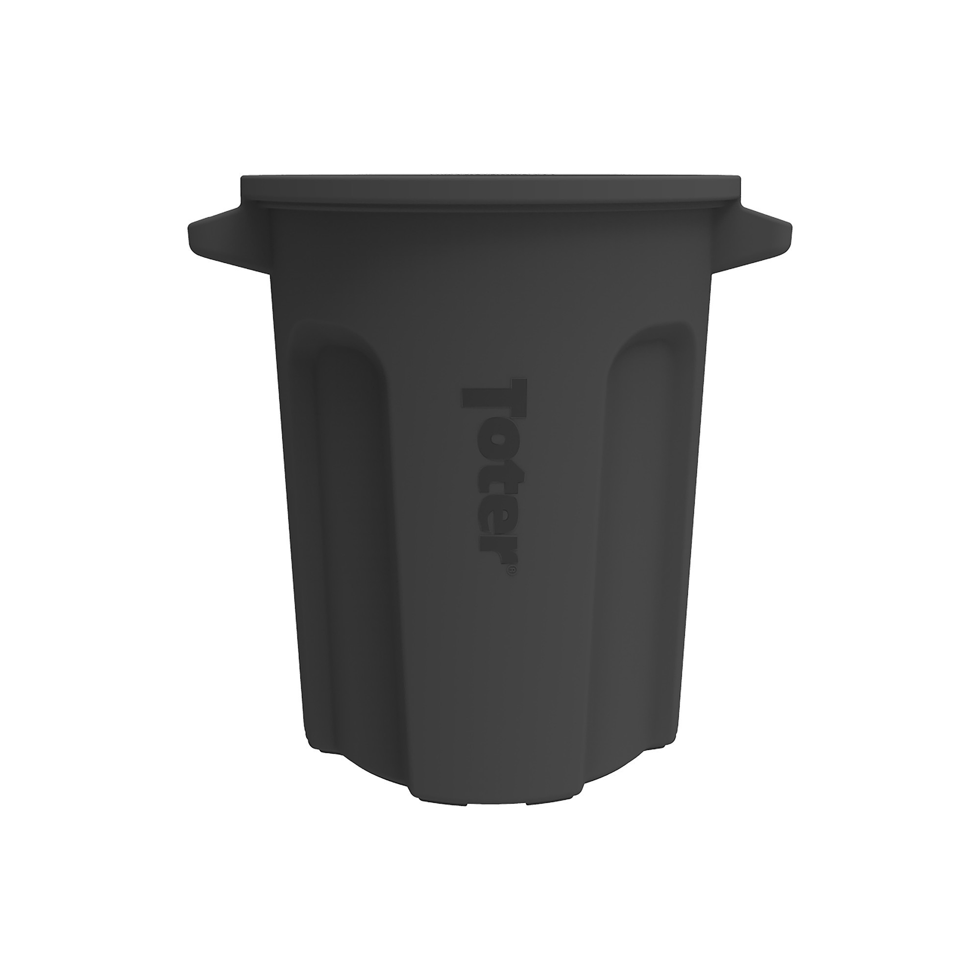 TOTER Round Trash Can with Lift Handle - 20 Gal., Molded Plastic, Black, Model# RND20-B